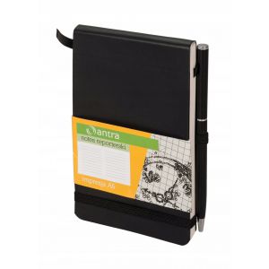 Notes Reporterski Antra Impresja A6/80g linia, Czarny + długopis